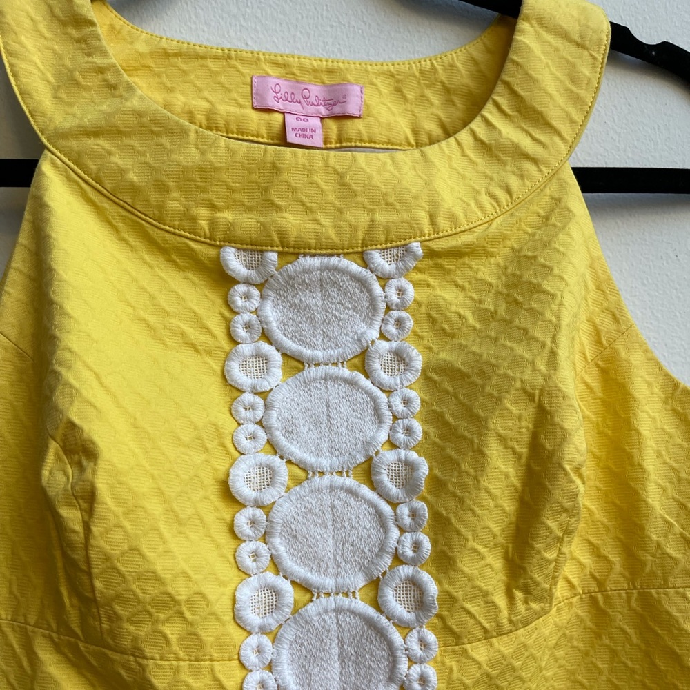 NWT Lilly Pulitzer Jacqueline Yellow Embroidered Lace Applique Dress resort - Picture 6 of 10